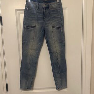 White House Black Market Blue Skinny Jeans with Accents